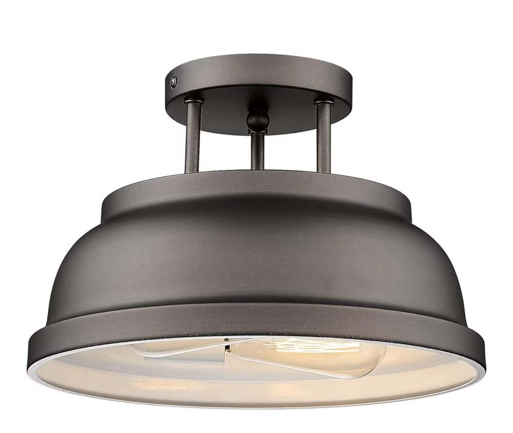 zeyu Farmhouse Semi-Flush Mount Ceiling Light - 2-Light 12 Inch ZY29-F ORB